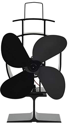 prissent Ventilatore per la Stufa con 4 Pale Nero Ventilatore per Stufa Ventola Camino a Legna Ventola per Termosifoni Ventilatore per Camino Ventola per Stufa a Legna Ventilatore Stufa a Legna