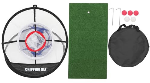 Kisangel Golf Practice Hitting Net Kit Chipping Net for Garden Portable Training for Indoor Outdoor for Golfers