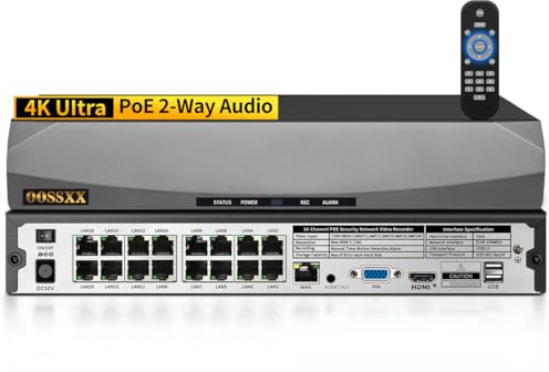 4K 8-Channel Wired POE NVR Network Video Recorder Video Surveillance NVR