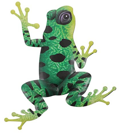 Sosoport Kreative Frosch Wanddekoration aus Eisen Grüne Frosch Figur für Wand Dekorativ für Café und Einkaufszentrum
