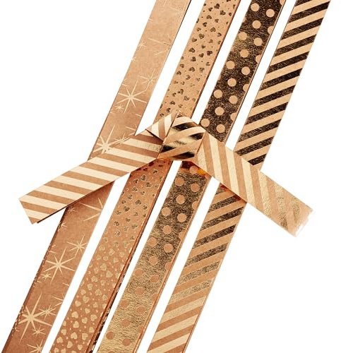 Gebrüder Bertels Papierstreifen Kraftpapier Gold 24 Stk 15.0 mm x 45.0 cm Weihnachten Bastelpapier Dekoration Geschenkverpackung Scrapbooking Material Papier