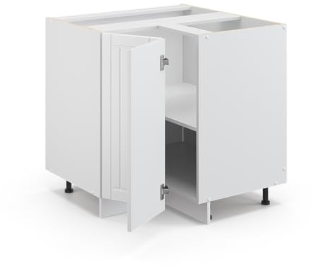 Vicco Eckunterschrank Fame-Line, Weiß Landhaus, 80.5 cm, AP Marmor, zur Kombination mit weiteren Modulen der Fame-Line Serie