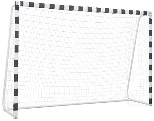 LAPOOH Fußballtor 300 x 200 x 90 cm Metall Schwarz und Weiß, Fussballtor, Fussball Tor, Fußballtornetz, Soccer Goal, Fußball Tore