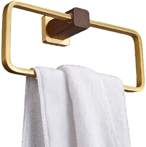 handtuchständer Moderner Handtuchhalter aus Messing zur Wandmontage für Badezimmer und Küche rechteckiges Design multifunktionaler Organizer mit Gold-Finish