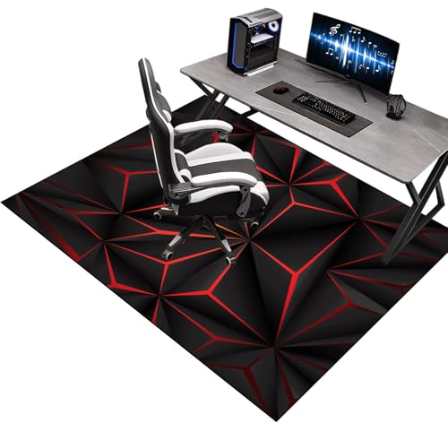 Bodenschutzmatte Bürostuhl Unterlage Schreibstuhlunterlage, 80 x 120 cm Gaming Stuhl Unterlage, Gaming Stuhlmatte für Hartholzboden, Gaming Teppich Unterlage-Kratzfest für Parkett und Hartböden