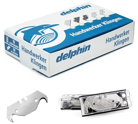 Delphin®-Hakenklingen, Cuttermesser Klingen 19mm, 0,65mm stark, 100 Klingen in 10er Spender.