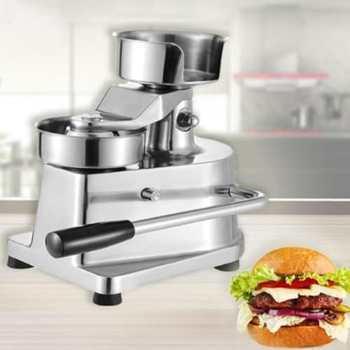 MIAOMI Pressa per Hamburger Commerciale, Macchina per formare Hamburger Manuale, 10 cm/13 cm/15 cm per Barbecue, Hamburger ripieni(13cm)
