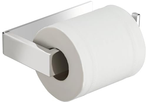 SAYAYO Dérouleur Porte Papier Toilette Adhésif sans Percage, Support Porte Papier Toilette en Acier Inoxydable pour Salle de Bain ou Cuisine, Chrome Poli Côté Droite, EGJF2311R-3M-C