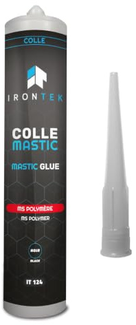 Colle Mastic Joint Carrosserie Noire - IRONTEK - 290 ml | IT124 | Tous Supports Sans Primaire | Peignable Immédiatement | Résistance UV | -40°C à +100°C
