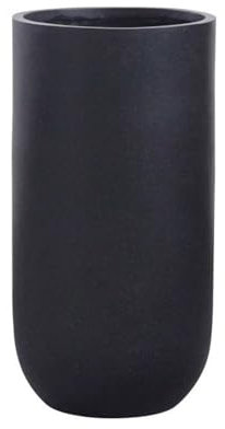 Vaso di fiori Vasi for Piante Neri Alti Arrotondati, con Fori di Drenaggio Vasi da Fiori in Cemento e Fibra di Vetro, for Piante da Interno for Esterni Contenitore for Fiori Vaso per piante(Piccolo)