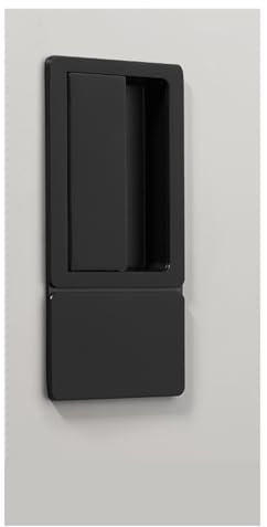 Serrure de porte encastrée, serrure plate silencieuse, serrure invisible double face sans poignée, serrure de porte intérieure de chambre magnétique sans clé(Matte black)