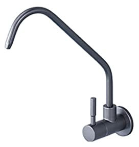 WDSOPK Küchenarmatur Für Umkehrosmoseanlage, Wandmontage, Kaltwasserhahn, Edelstahl, Küchenspüle, Grau C(GrayC)