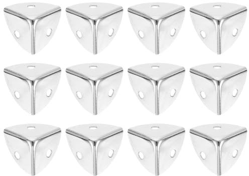 sourcing map 12Pcs Decorative Box Corner Cover, 18mm Metal Edge Guard, Furniture Corner Edges Protector, Silver