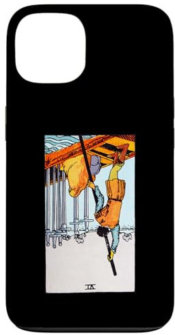 Six of Swords Carte de tarot vintage Motif cavalier inversé Waite Coque pour iPhone 13