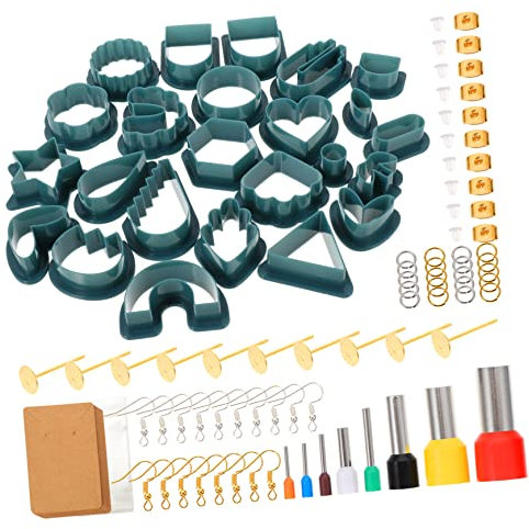 Angoily Lot de 1 Set de Set de Coupeurs D’Argile Polymère pour Boucles D’Oreilles Moule à Découper Bords Lisses Facile à Retirer Fabrication de Bijoux DIY