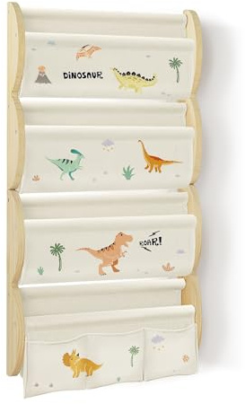 wooshwa Bücherregal Kinder Wand Kinderbücherregal Montessori (Dinosaurier)