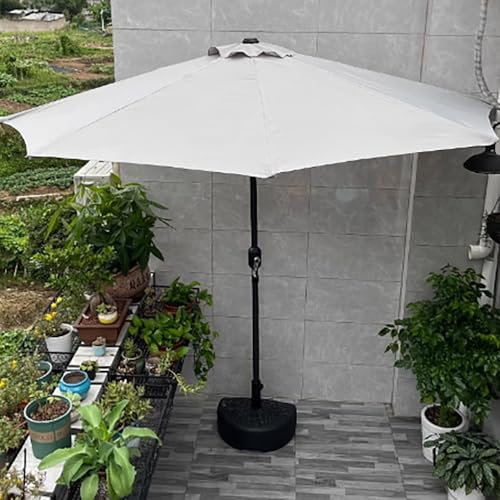 Ombrellone da 270 cm con manovella, colore grigio, da parete, per balcone, giardino, piscina, terrazza, mercato, soluzione elegante e funzionale