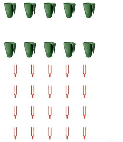 Kit completo de propagación de fresas con 10 tazas de cultivo de raíces y 20 tenedores para uso en jardín interior y exterior (pequeño)