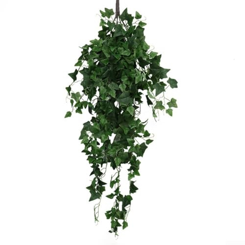 Hiedra artificial para colgar en la pared, decoración para el hogar y la oficina, decoración realista de ratán de hojas verdes para espacios interiores