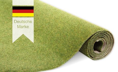 Modellnatur Tapis d'herbe 200 x 43 cm | Vert prairie | Gazon artificiel pour modélisme, accessoires de train miniature, terrain H0, projets de bricolage et décoration bonsaï – Réaliste, floqué
