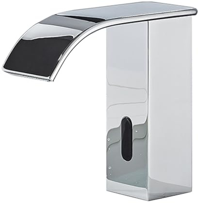 POLGDW Mixer Taps Bathroom Sensor Water Waterfall Taps for Bathroom Sink Brass Automatic Faucet Infrared Sensor,Chrome-B,Low