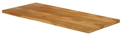 Eleganz Tavolo in legno di mango massiccio, 140 x 60 x 2,5 cm, con bordo dell'albero, effetto rovere naturale, per cucina, soggiorno e ufficio, durevole ed elegante