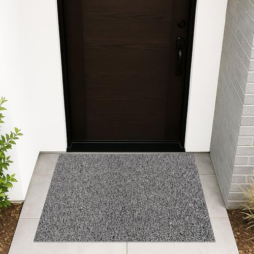 Ultralux strapazierfähige Schmutzfang-Fußmatte, rutschfeste Drainage-Eingangsmatte 80 x 50cm Vinyl-Spulenmatte, Schlamm & Staubbarriere, Außenbereich Abstreifer ohne Rücken & Rand, Schwarz & Weiß