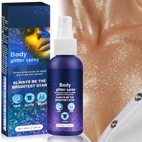 Jorun 60Ml Festival Glitzer Spray für Gesicht,Haare,Körper-Glitzerspray