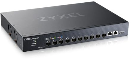 Zyxel Switch di rete a 12 porte | Layer 3 Smart Managed Ethernet | 2 X Multi-Gigabit 10G RJ-45 + 10 X 10GbE SFP+ | Capacità di commutazione 240 Gb/s | Kit di montaggio rack | Nebula Cloud | XS1935-12F