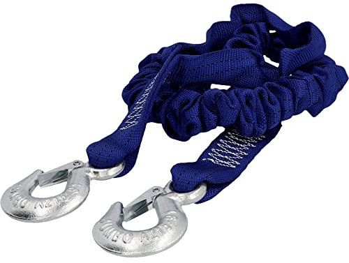 cartrend Abschleppseil XXL 3000 kg, 2 Karabinerhaken, mit Aufbewahrungstasche und Sicherheitsfahne, Länge 4 m, blau