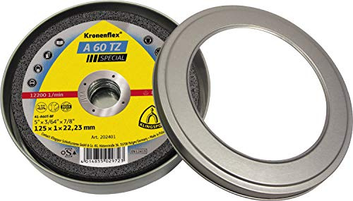 Klingspor Kronenflex A 60 TZ Trennscheiben 0,8-1,0 mm - für Edelstahl und Metalle - KT|EXTRA|A60TZ|S|GER|115X1X22,23|DOSE -UN - Inhalt: 10 Stück