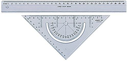 Linex Geometrie-Set, Lineal 30 cm, Geodreieck m. Winkelmesser 18 cm, transparent