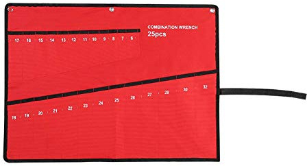 Werkzeugtasche zum Aufrollen mit mehreren Fächern, Schraubenschlüssel, Werkzeugaufbewahrung, Organizer für Holzarbeiter, Heimwerker, Handwerker (25 Taschen)