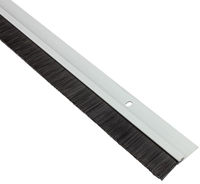 ALU Türbodendichtung Bürstendichtung Dichtungsbürste weiß 1m | Zur Abdichtung am Türboden gegen Zugluft, Staub und Schmutz, Bürstendichtung, weiß, 1m, Aluminium, für Türspalte