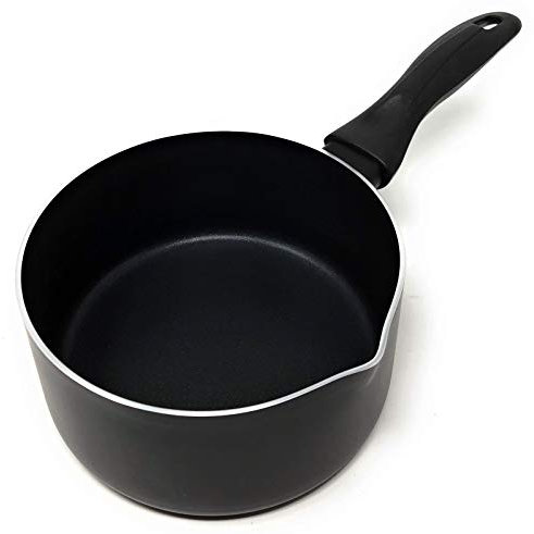 LS Kithcen - Casserole de Cuisine Professionnel - Casserole à Lait avec Bec Verseur - Aluminium - Revêtement Antiadhésif - Ø 16 cm - Capacité 1L