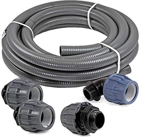 POOL Total Poolanschluss-Set 12 m Poolflex PVC Druckschlauch Ø 50mm + Fittinge/Poolschlauch