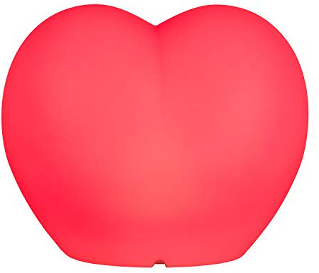 LED Tischlampe Herz 17 x 20 cm Akku Aufladbar Fernbedienung Farbwechsel Bunt, Nachttischlampe Stimmungslicht Nachttischleuchte Nachtlampe Tischleuchte Kabellos aus PE-Kunststoff