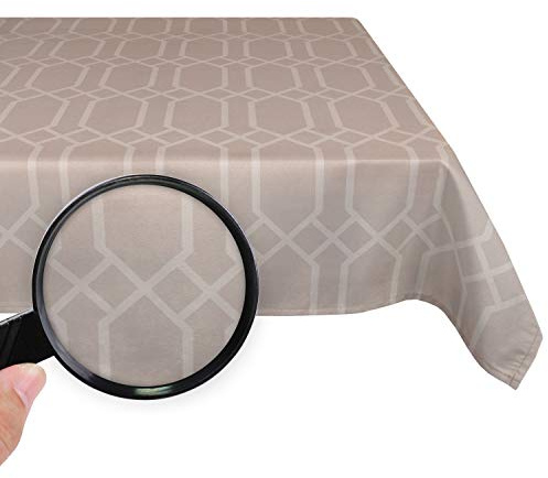 Valia Home Tischdecke mit Teflonbeschichtung für Innen- & Außenbereich anwendbar Wasser & Schmutzabweisend Dank verlässlichem Lotuseffekt - 130 x 160 cm beige