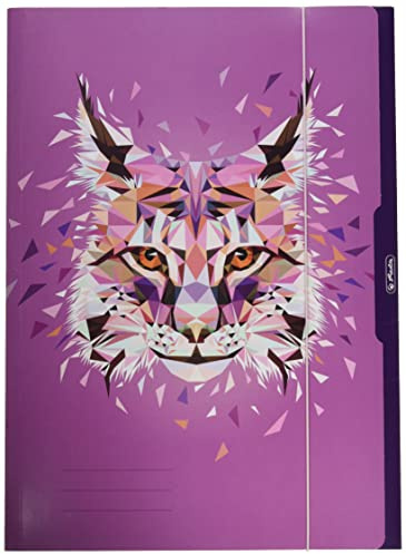 herlitz 50027965 Sammelmappe, A3, Motiv: Wild Animals Luchs, 1 Stück