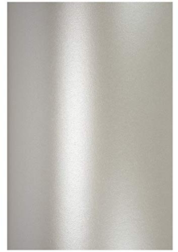 Netuno 10x Bastelpapier Perlmutt Silber DIN A4 21 x 29,7 cm 120g Aster Metallic Silver Effektpapier Glanzpapier farbig glänzend bedruckbar für Einladungen Hochzeit Geburtstag Weihnachten Taufe