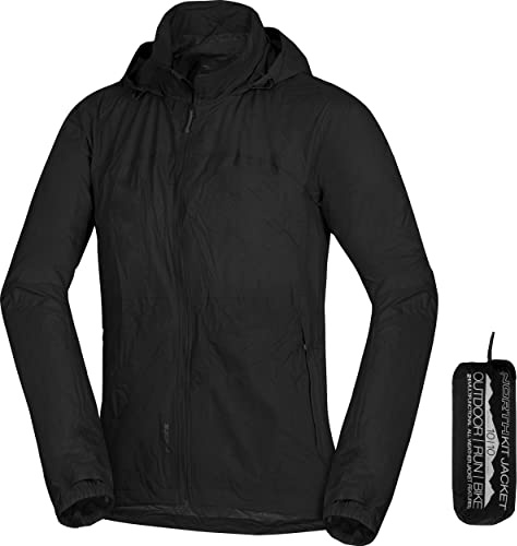 NORTHFINDER Ultraleichte Regenjacke Herren Wasserdicht Atmungsaktiv | Fahrrad Regenjacke Herren Laufjacke Ultraleicht | Windjacke Regenjacke Zusammenfaltbar | Packable Rain Jacket
