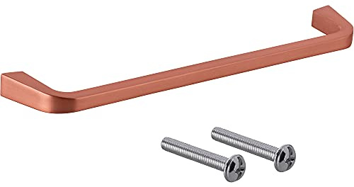 Gedotec Möbelgriff Kupfer gebürstet | Bogengriff für Schubkästen & Bad-Schränke| ESTE | Design-Griff für Küchen-Schubladen | Relinggriff für Schranktüren | 10 Stück - Kleiderschrankgriff zum Schrauben