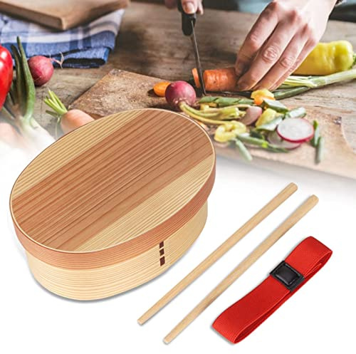 Bento Lunch Box, Kids Lunch Box, japanische Bento Box für Erwachsene Sandwich Lunch Container Sushi Box Holz Bento Boxen mit Gabellöffel für Office School Wandercamping