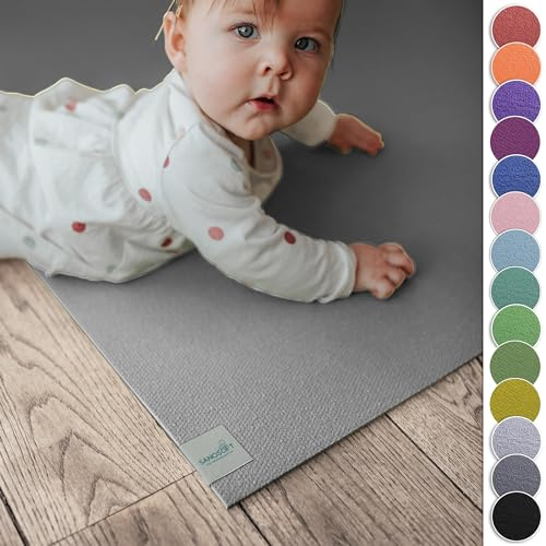 Sanosoft® Krabbelmatte Made in Germany & Öko-Tex - 120cm X 140cm Hellgrau