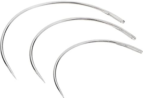 zalati 3 agujas curvadas para coser, reparar alfombras, cuero, lona, tejer, manualidades, color plateado