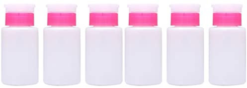 FRCOLOR 6pcs Lockable Nail Polish Remover Plastic Bottle Push down Pump No Waste Easy to Use