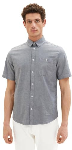 TOM TAILOR Hommes Chemise 1034892, 28941 - Navy Chambray, XXL