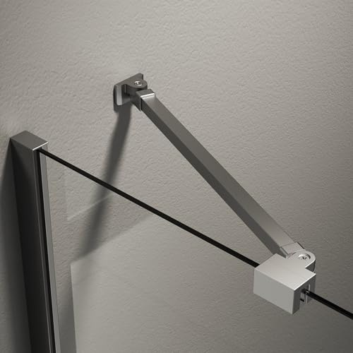 Dusche Stabilisator 50 cm Haltestange Stabilisierungsstange Winkel flexibel Wandmontage, einstellbar für Glasstärken 4-8 mm für Duschwand Duschkabine