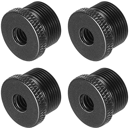 PATIKIL 4Pack Mikrofonstativ Adapter 1/4 Buchse x 5/8 Stecker Aluminium Legierung Gewinde Schraube Adapter für Kamera Stand Schwarz