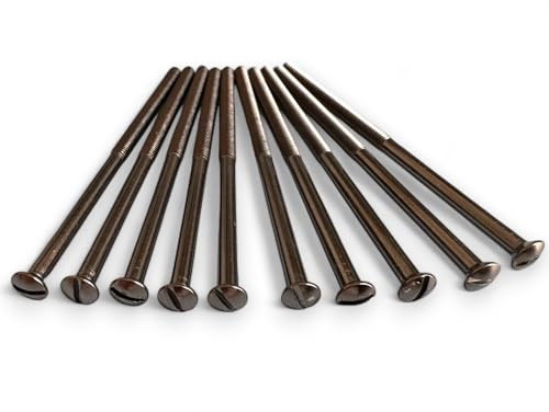 10 Pack M3.5 Black Nickel Electrical Screws - 75mm Long Flat Head Half Threaded Bolt for Sockets, Plugs, Switches, Fixings